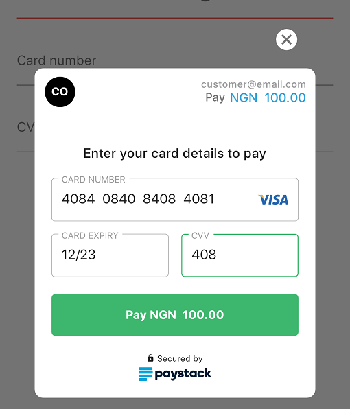 flutter_paystack Card Image